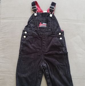 Gymboree Black Corduroy Train Overalls, 24M